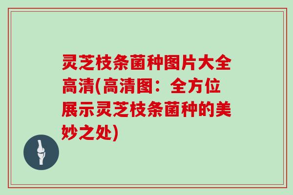 灵芝枝条菌种图片大全高清(高清图：全方位展示灵芝枝条菌种的美妙之处)
