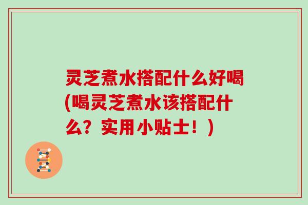 灵芝煮水搭配什么好喝(喝灵芝煮水该搭配什么？实用小贴士！)