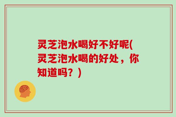 灵芝泡水喝好不好呢(灵芝泡水喝的好处，你知道吗？)