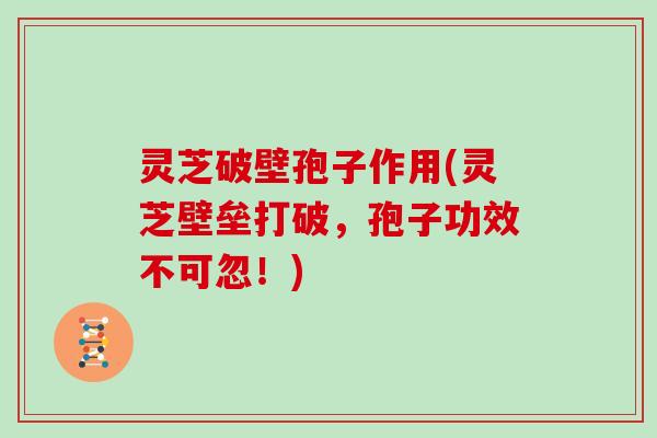 灵芝破壁孢子作用(灵芝壁垒打破，孢子功效不可忽！)