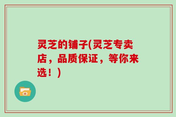 灵芝的铺子(灵芝专卖店，品质保证，等你来选！)