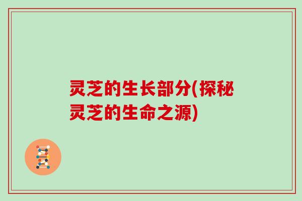 灵芝的生长部分(探秘灵芝的生命之源)