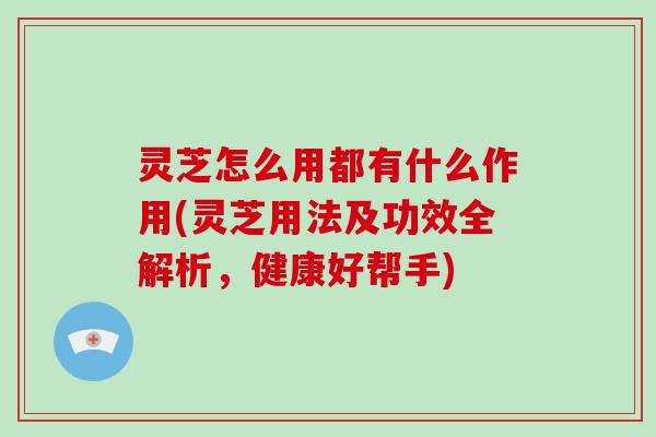 灵芝怎么用都有什么作用(灵芝用法及功效全解析,健康好帮手)-第1张图片-灵芝大师 灵芝怎么用都有什么作用(灵芝用法及功效全解析,健康好帮手)-第1张图片-灵芝大师