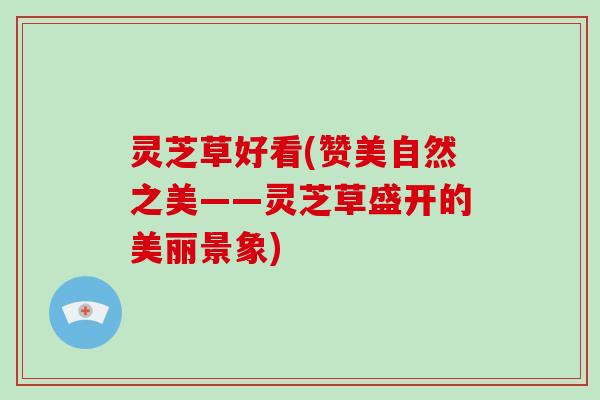灵芝草好看(赞美自然之美——灵芝草盛开的美丽景象)-第1张图片-灵芝大师