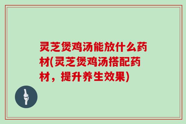 灵芝煲鸡汤能放什么药材(灵芝煲鸡汤搭配药材，提升养生效果)