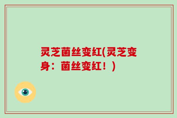 灵芝菌丝变红(灵芝变身：菌丝变红！)