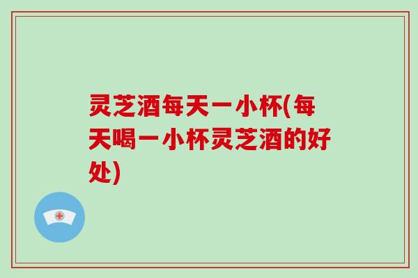 灵芝酒每天一小杯(每天喝一小杯灵芝酒的好处)