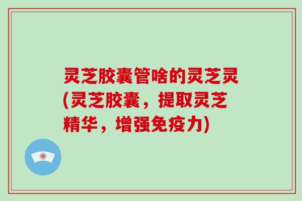 灵芝胶囊管啥的灵芝灵(灵芝胶囊，提取灵芝精华，增强免疫力)
