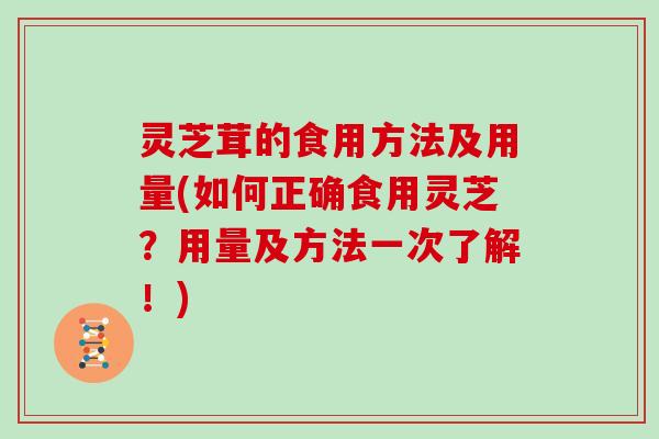 灵芝茸的食用方法及用量(如何正确食用灵芝？用量及方法一次了解！)