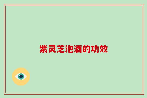 紫灵芝泡酒的功效