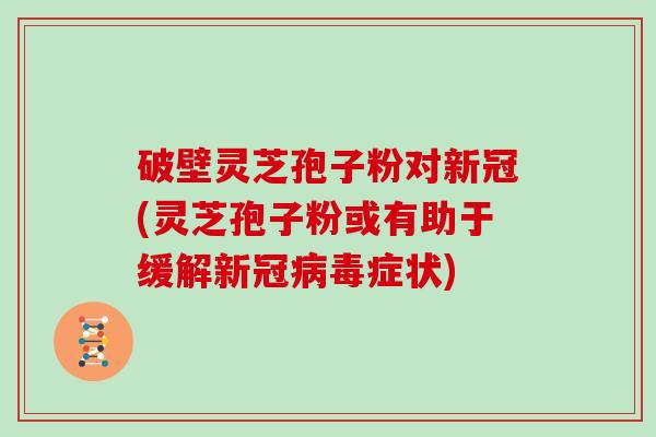 破壁灵芝孢子粉对新冠(灵芝孢子粉或有助于缓解新冠病毒症状)