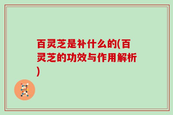百灵芝是补什么的(百灵芝的功效与作用解析)