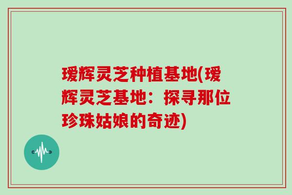 瑷辉灵芝种植基地(瑷辉灵芝基地：探寻那位珍珠姑娘的奇迹)