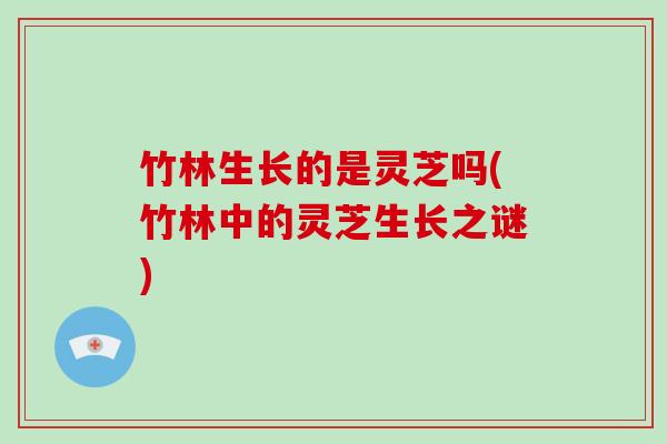 竹林生长的是灵芝吗(竹林中的灵芝生长之谜)