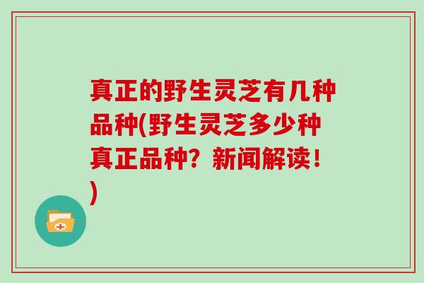 真正的野生灵芝有几种品种(野生灵芝多少种真正品种？新闻解读！)