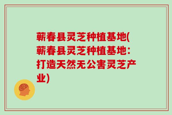 蕲春县灵芝种植基地(蕲春县灵芝种植基地：打造天然无公害灵芝产业)
