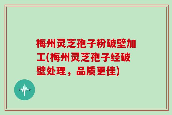 梅州灵芝孢子粉破壁加工(梅州灵芝孢子经破壁处理，品质更佳)