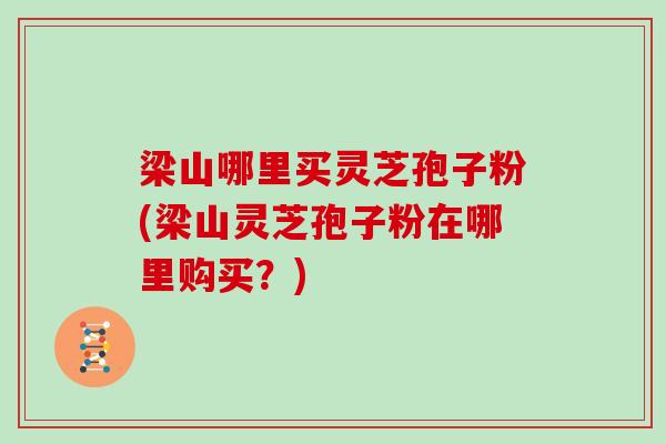 梁山哪里买灵芝孢子粉(梁山灵芝孢子粉在哪里购买？)