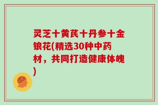 灵芝十黄芪十丹参十金锒花(精选30种中药材,共同打造健康体魄)-第1张图片-灵芝大师 灵芝十黄芪十丹参十金锒花(精选30种中药材,共同打造健康体魄)-第1张图片-灵芝大师