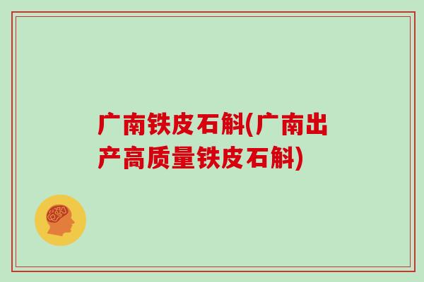 广南铁皮石斛(广南出产高质量铁皮石斛)