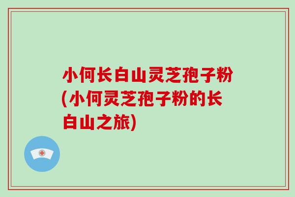 小何长白山灵芝孢子粉(小何灵芝孢子粉的长白山之旅)