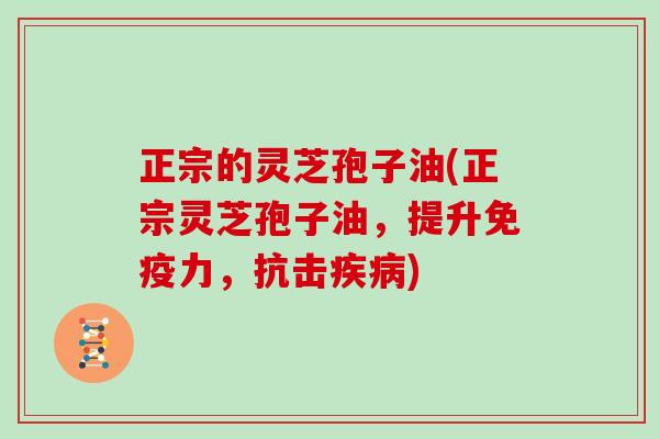 正宗的灵芝孢子油(正宗灵芝孢子油,提升免疫力,抗击疾病)-第1张图片-灵芝大师 正宗的灵芝孢子油(正宗灵芝孢子油,提升免疫力,抗击疾病)-第1张图片-灵芝大师