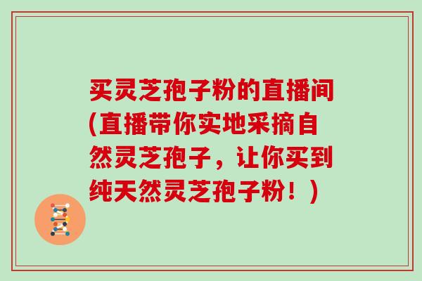 买灵芝孢子粉的直播间(直播带你实地采摘自然灵芝孢子，让你买到纯天然灵芝孢子粉！)