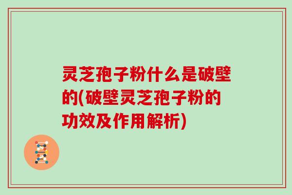灵芝孢子粉什么是破壁的(破壁灵芝孢子粉的功效及作用解析)
