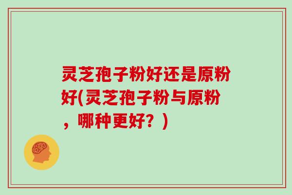 灵芝孢子粉好还是原粉好(灵芝孢子粉与原粉，哪种更好？)