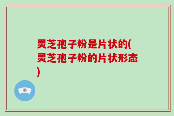 灵芝孢子粉是片状的(灵芝孢子粉的片状形态)