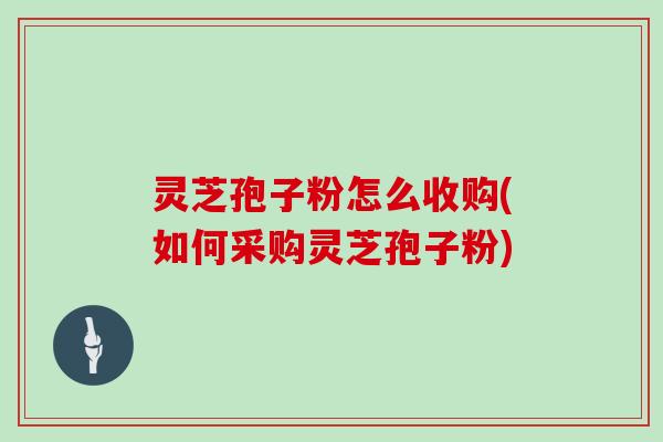 灵芝孢子粉怎么收购(如何采购灵芝孢子粉)