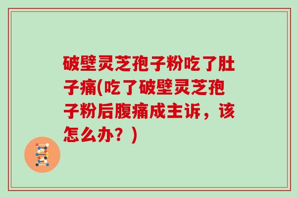 破壁灵芝孢子粉吃了肚子痛(吃了破壁灵芝孢子粉后腹痛成主诉，该怎么办？)