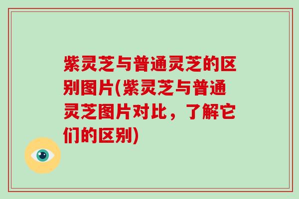 紫灵芝与普通灵芝的区别图片(紫灵芝与普通灵芝图片对比，了解它们的区别)
