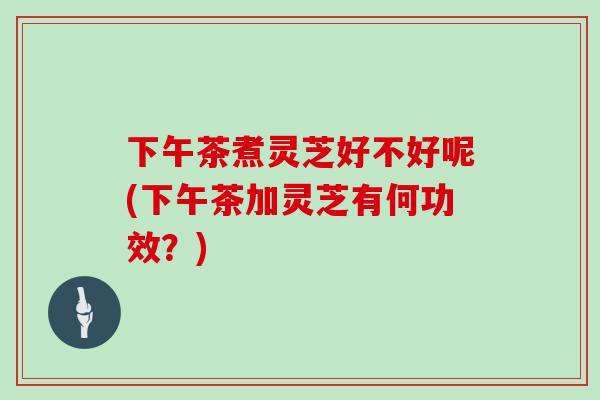 下午茶煮灵芝好不好呢(下午茶加灵芝有何功效？)