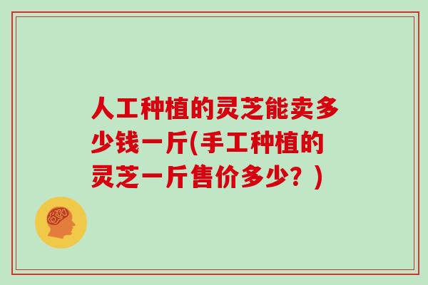 人工种植的灵芝能卖多少钱一斤(手工种植的灵芝一斤售价多少？)