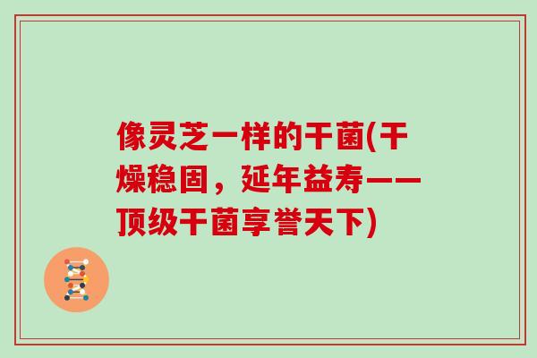 像灵芝一样的干菌(干燥稳固，延年益寿——顶级干菌享誉天下)