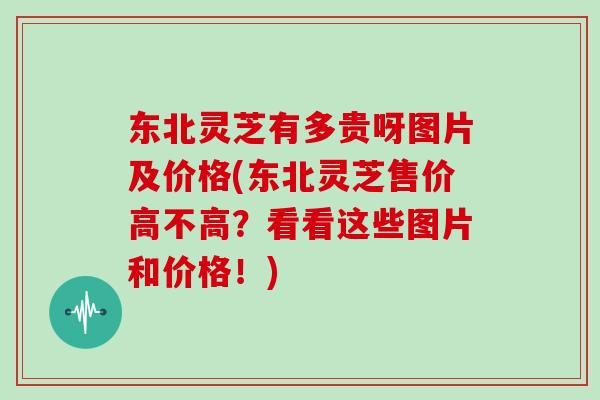 东北灵芝有多贵呀图片及价格(东北灵芝售价高不高？看看这些图片和价格！)