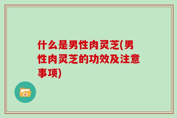 什么是男性肉灵芝(男性肉灵芝的功效及注意事项)