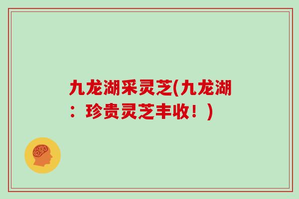九龙湖采灵芝(九龙湖：珍贵灵芝丰收！)