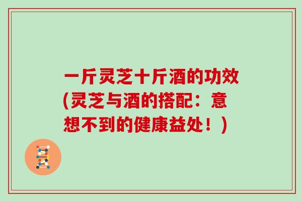 一斤灵芝十斤酒的功效(灵芝与酒的搭配：意想不到的健康益处！)