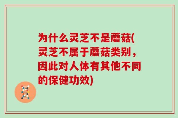 为什么灵芝不是蘑菇(灵芝不属于蘑菇类别，因此对人体有其他不同的保健功效)