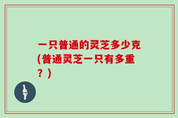 一只普通的灵芝多少克(普通灵芝一只有多重？)