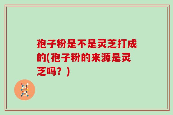 孢子粉是不是灵芝打成的(孢子粉的来源是灵芝吗？)