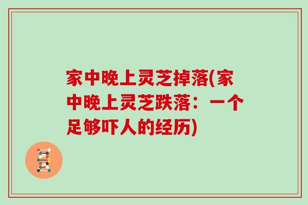 家中晚上灵芝掉落(家中晚上灵芝跌落：一个足够吓人的经历)