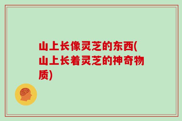 山上长像灵芝的东西(山上长着灵芝的神奇物质)