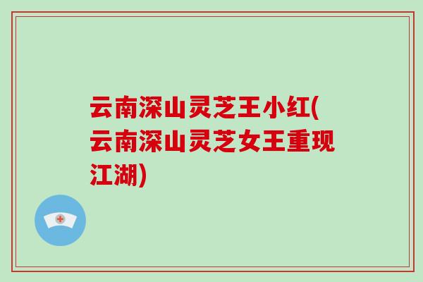 云南深山灵芝王小红(云南深山灵芝女王重现江湖)