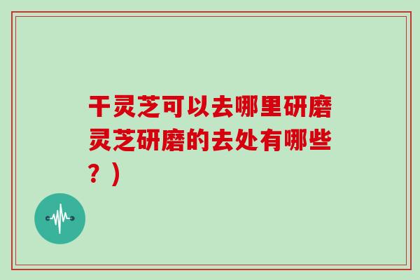 干灵芝可以去哪里研磨灵芝研磨的去处有哪些？)
