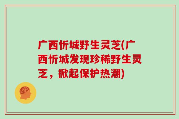 广西忻城野生灵芝(广西忻城发现珍稀野生灵芝，掀起保护热潮)
