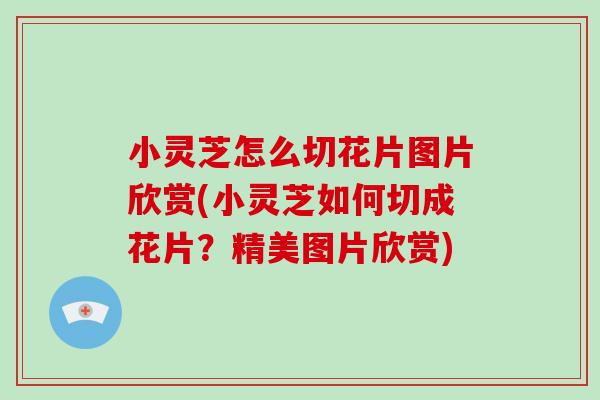小灵芝怎么切花片图片欣赏(小灵芝如何切成花片？精美图片欣赏)