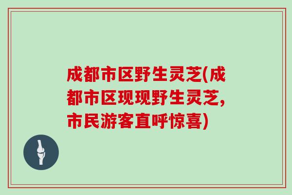 成都市区野生灵芝(成都市区现现野生灵芝,市民游客直呼惊喜)